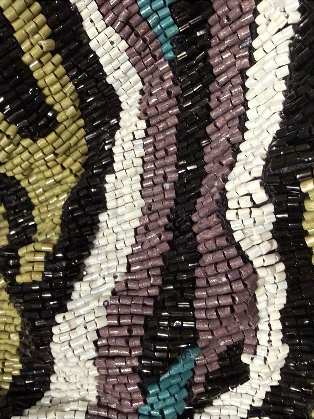 New RARE Zebra Fully Beaded Bold Colors Stripe Clutch Purse Clasp Unique - Picture 6 of 8